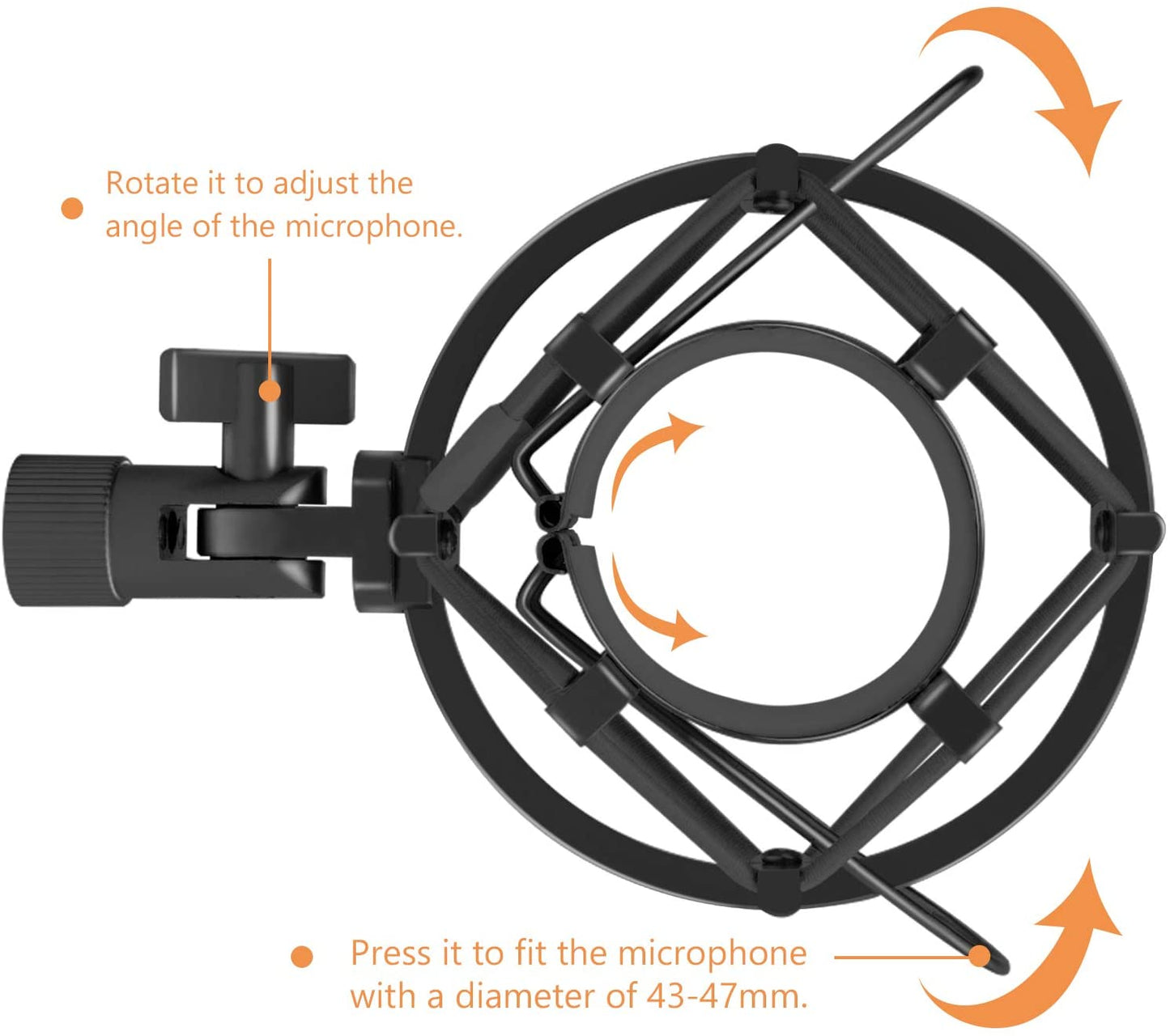 NATE Studio Microphone Metal Shock Mount Premium with Foam for Condenser